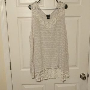 💲Torrid Striped Crochet/Lace Trim Tank Top💲